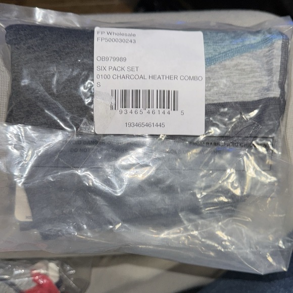 Brand New Small Free People Six pack Set Charcoal Heather combo 2 items - Picture 3 of 3